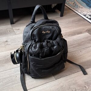 Itzy Ritzy Black Backpack with Gold Accents
